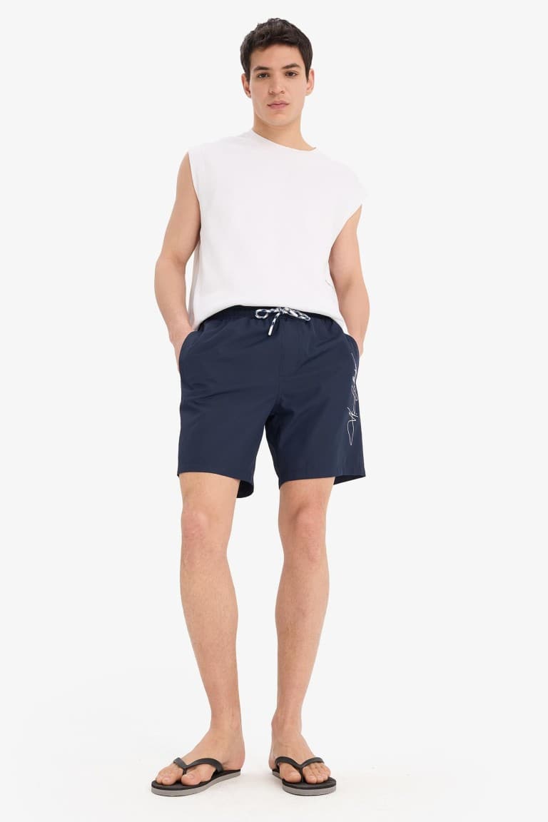 Regular Fit Mesh Lined Short Length Swim Shorts Main image