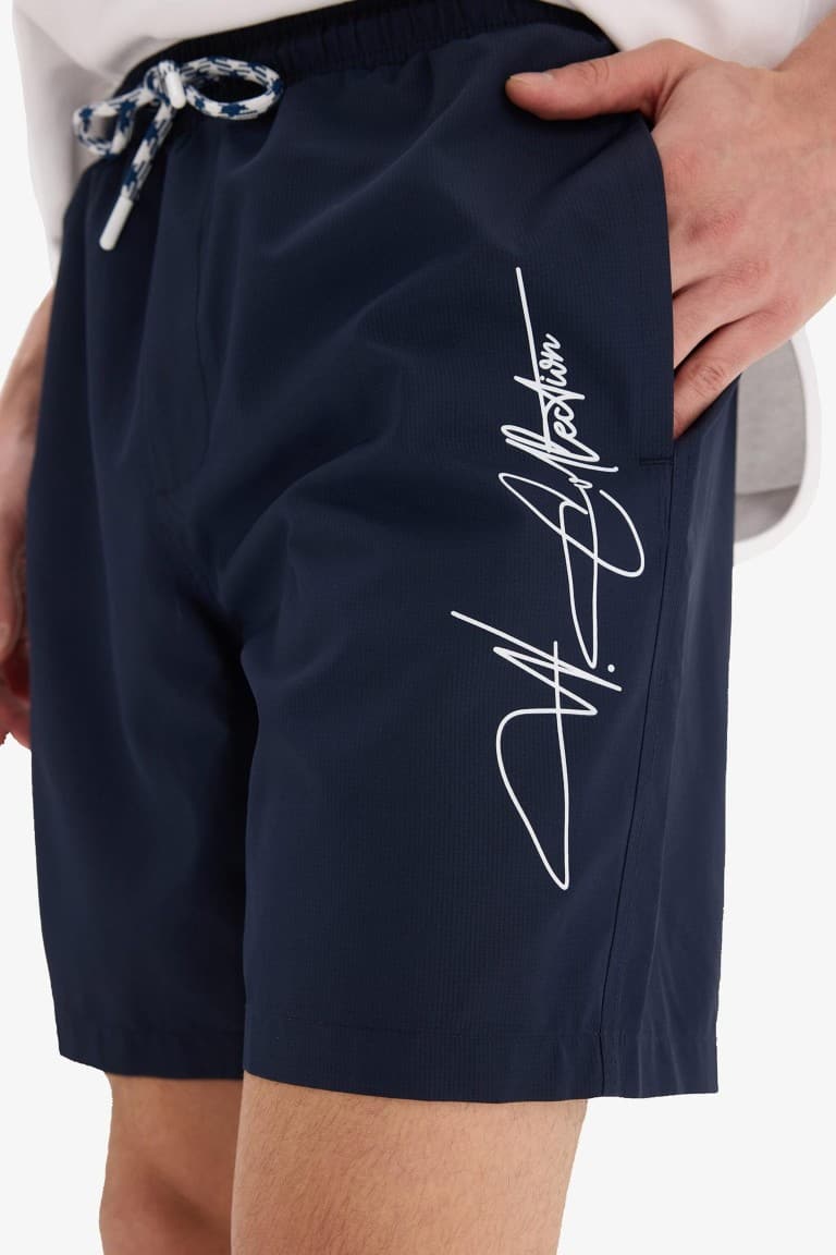 Regular Fit Mesh Lined Short Length Swim Shorts