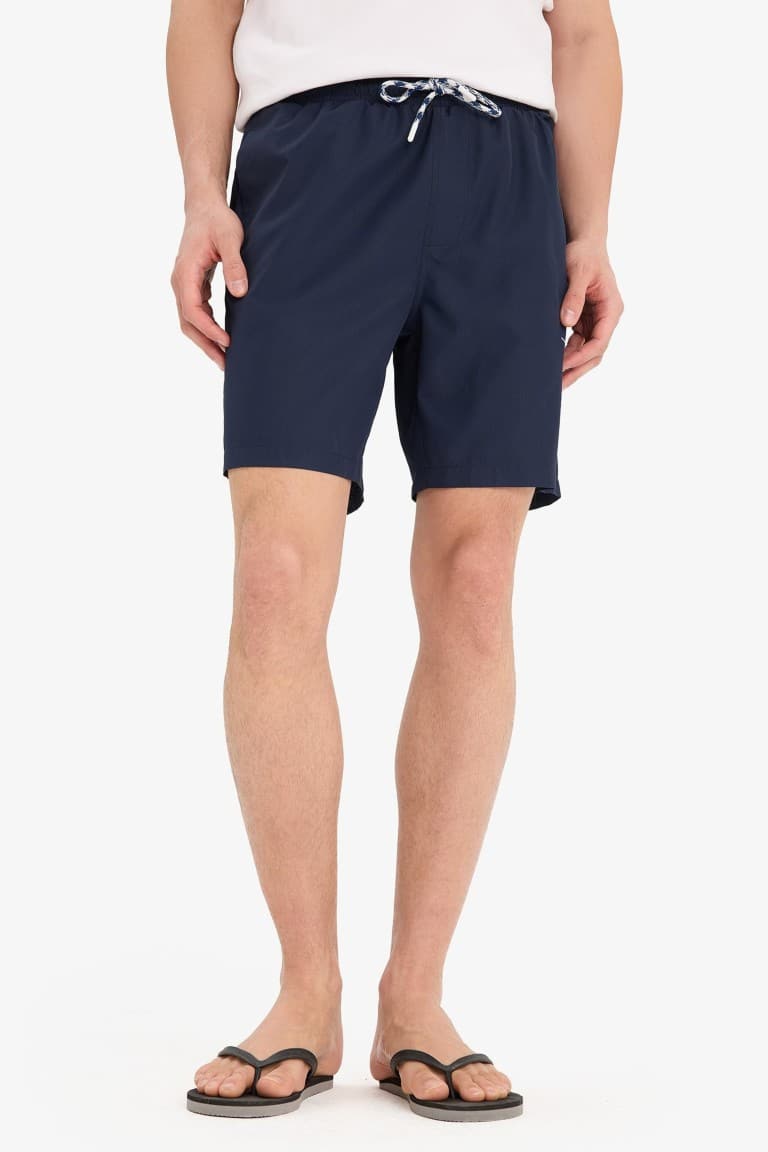 Regular Fit Mesh Lined Short Length Swim Shorts