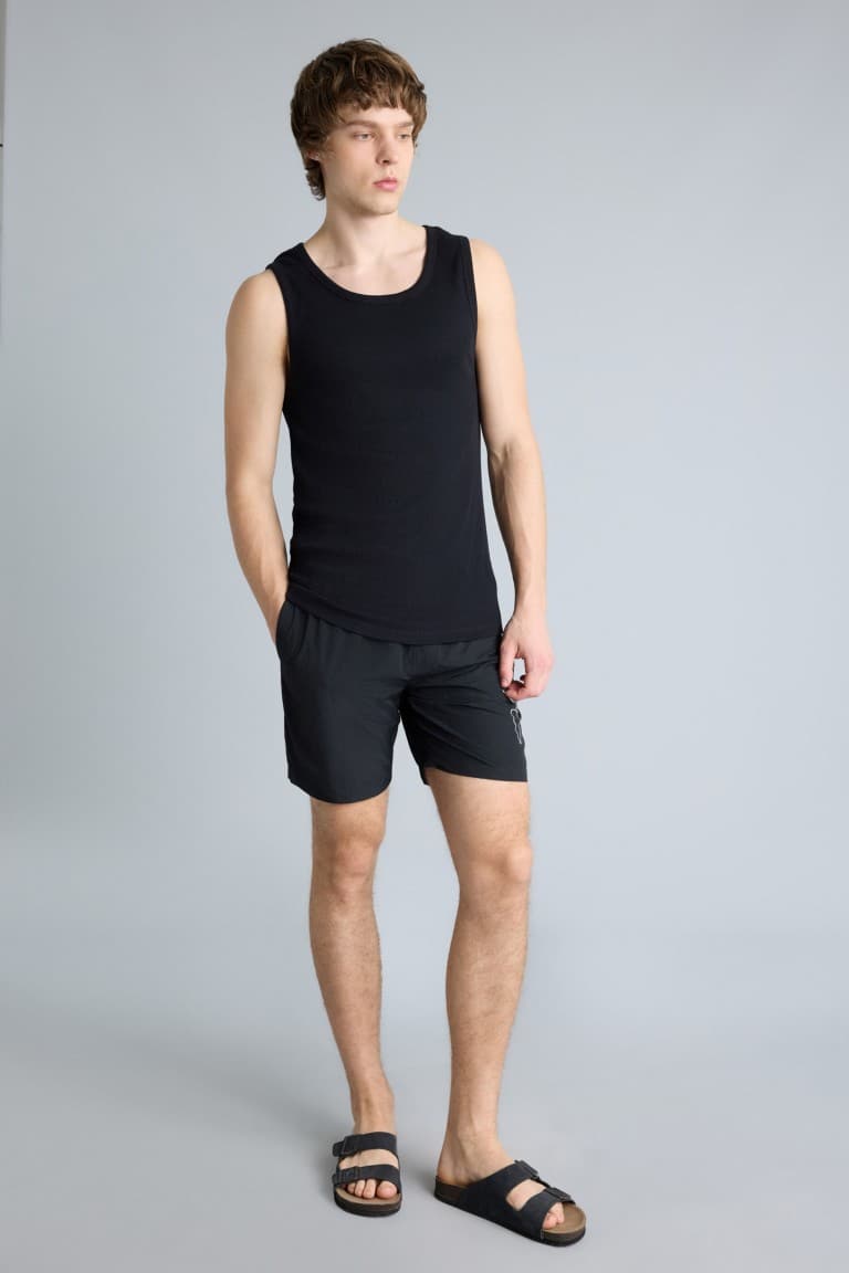 Regular Fit Mesh Lined Short Length Swim Shorts