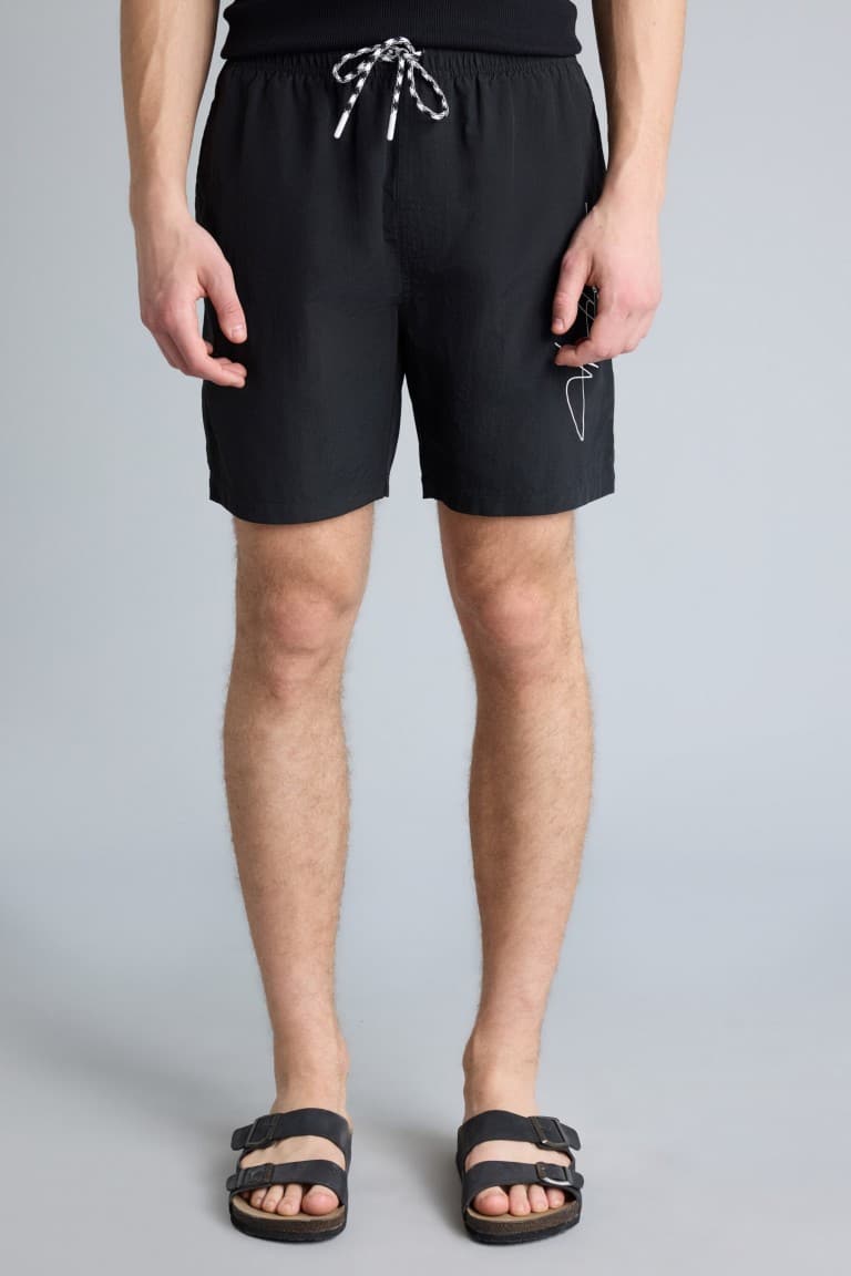 Regular Fit Mesh Lined Short Length Swim Shorts