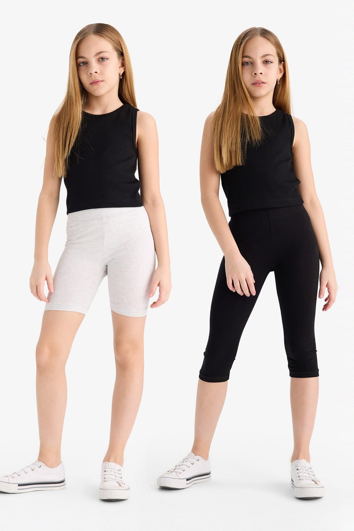 Short Combed 2-Pack Leggings Girls