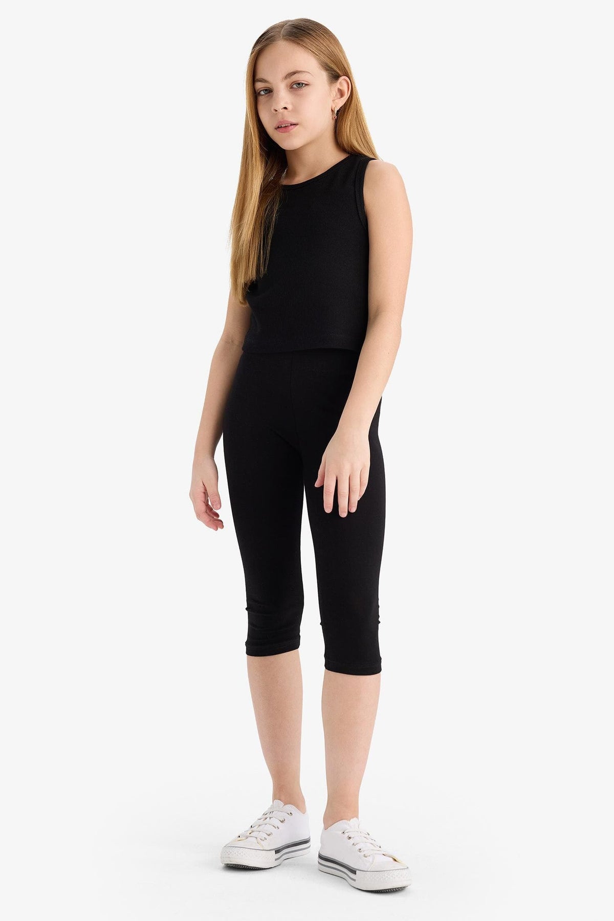 Short Combed 2-Pack Leggings Girls