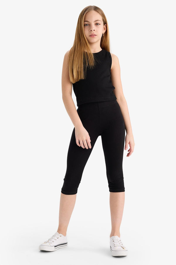 Short Combed 2-Pack Leggings Girls