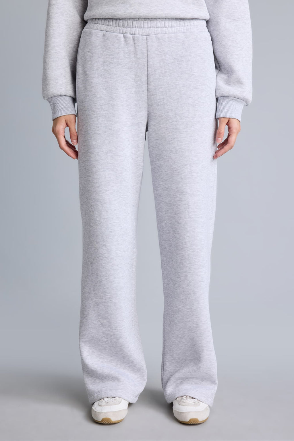 Straight Fit High Waist Thick Sweatpants with Pockets