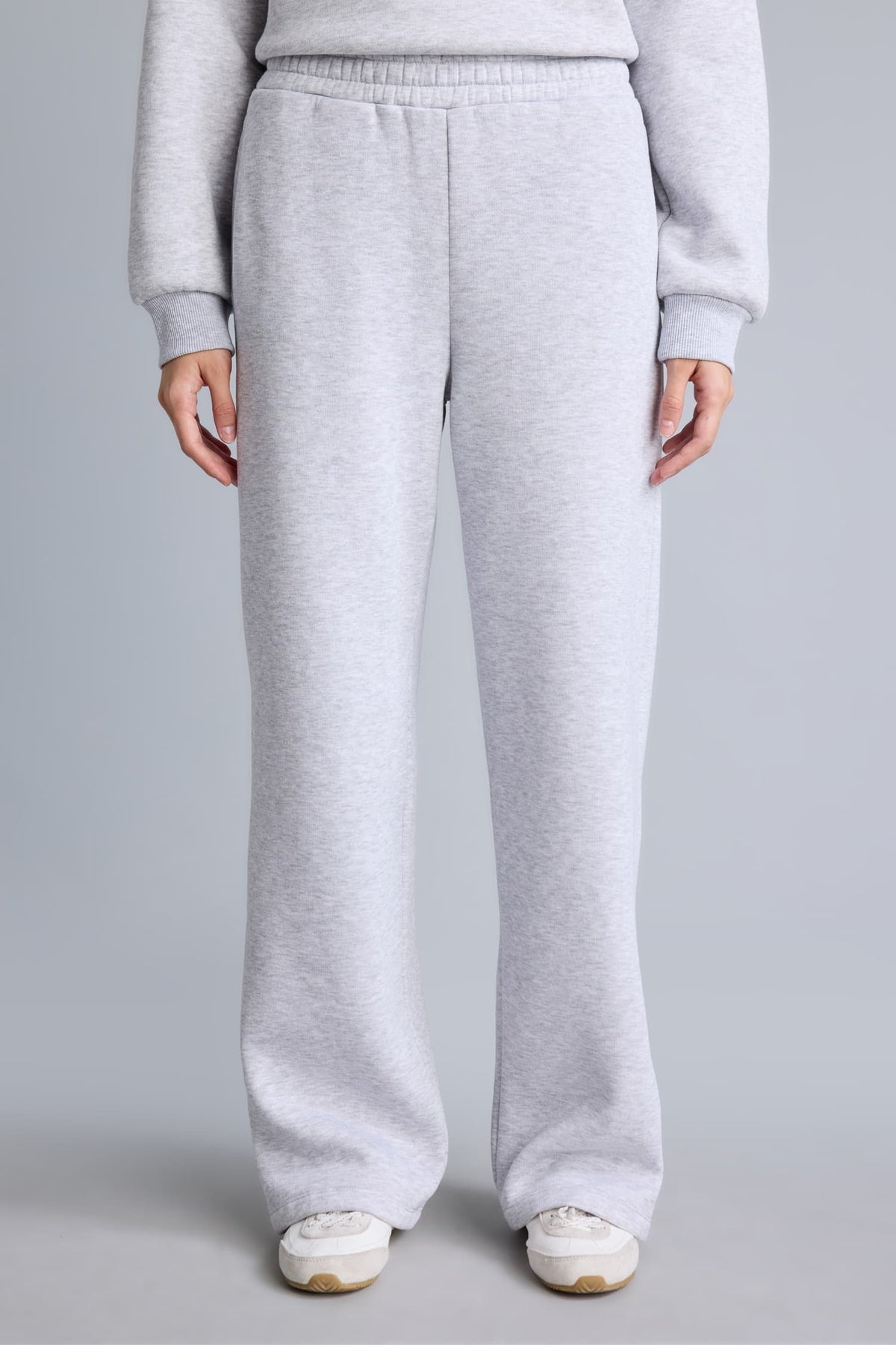 Straight Fit High Waist Thick Sweatpants with Pockets