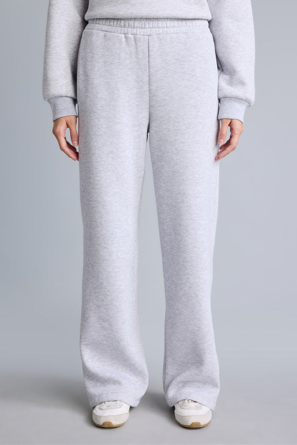 Straight Fit High Waist Thick Sweatpants with Pockets