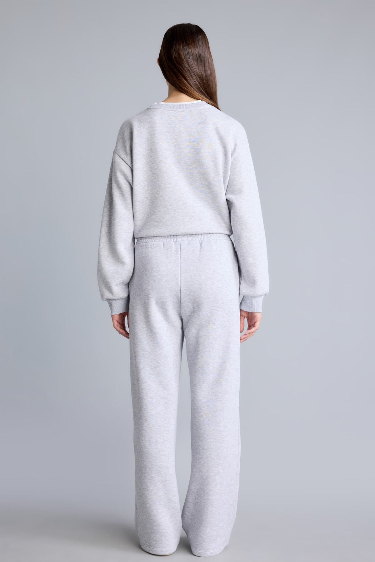 Straight Fit High Waist Thick Sweatpants with Pockets