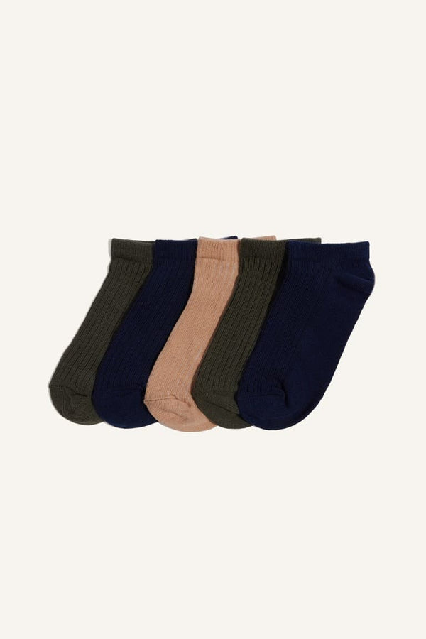 5 Pack Cotton Booties Socks Boy