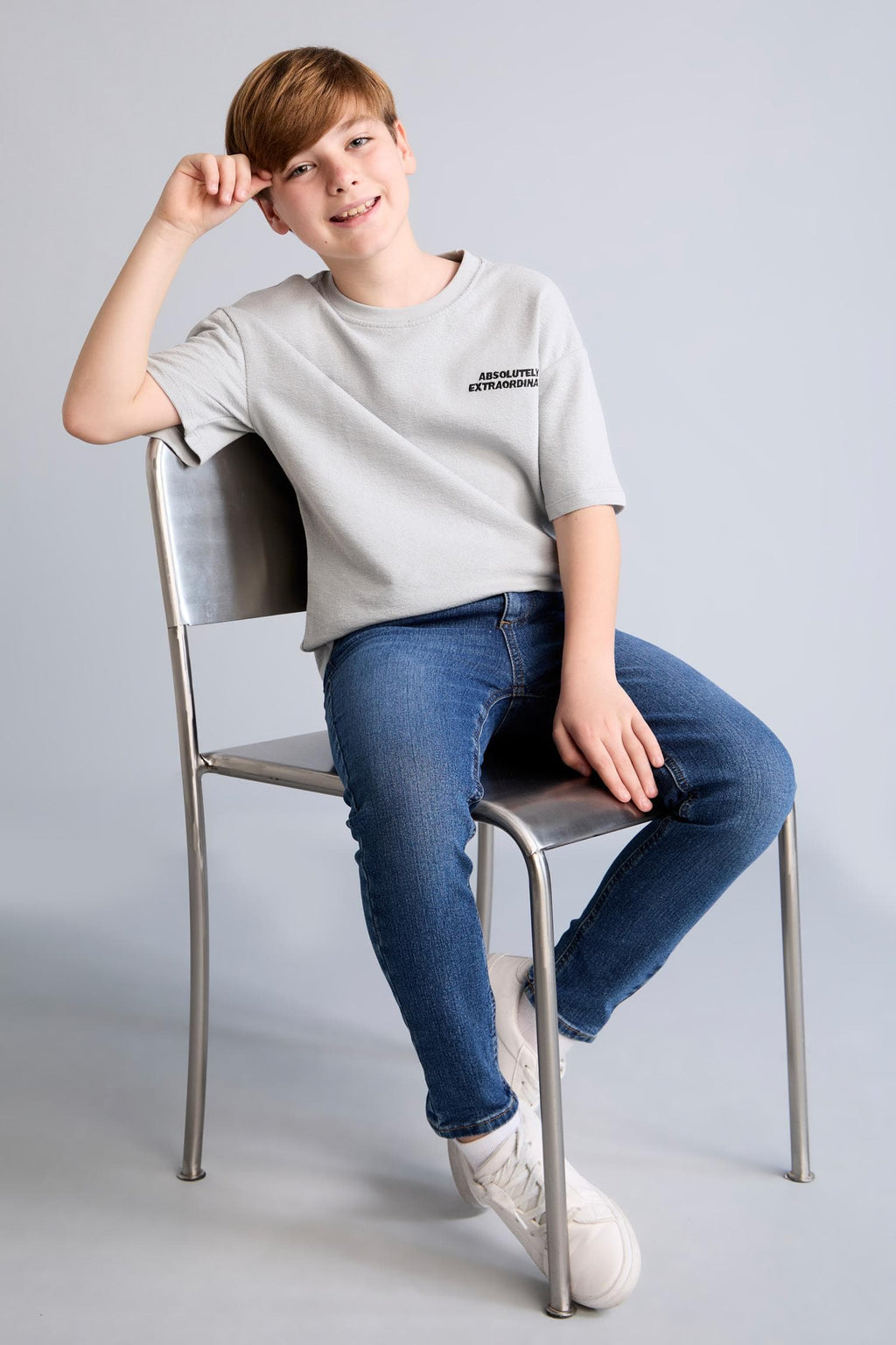 Straight Leg Blue Jeans Boy