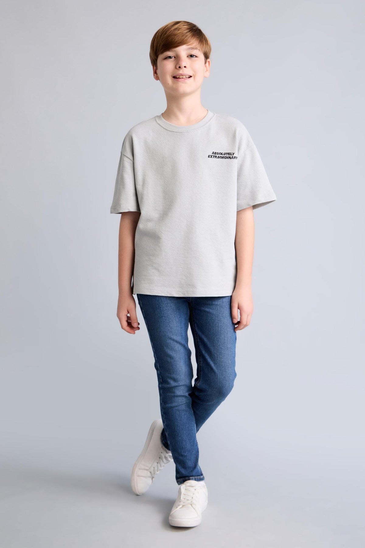 Straight Leg Blue Jeans Boy