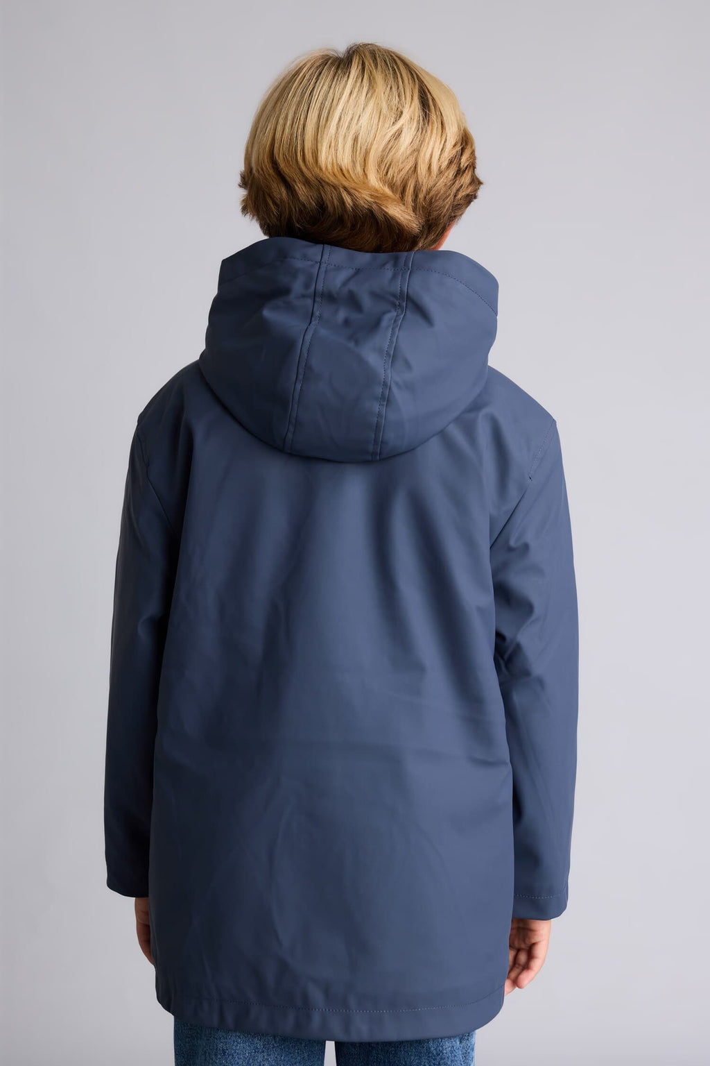 Boys Waterproof Hooded Plush Lining Raincoat