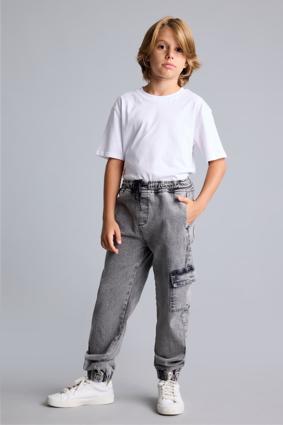 Jogger Fit Jeans Boy with Cargo Pocket Main image
