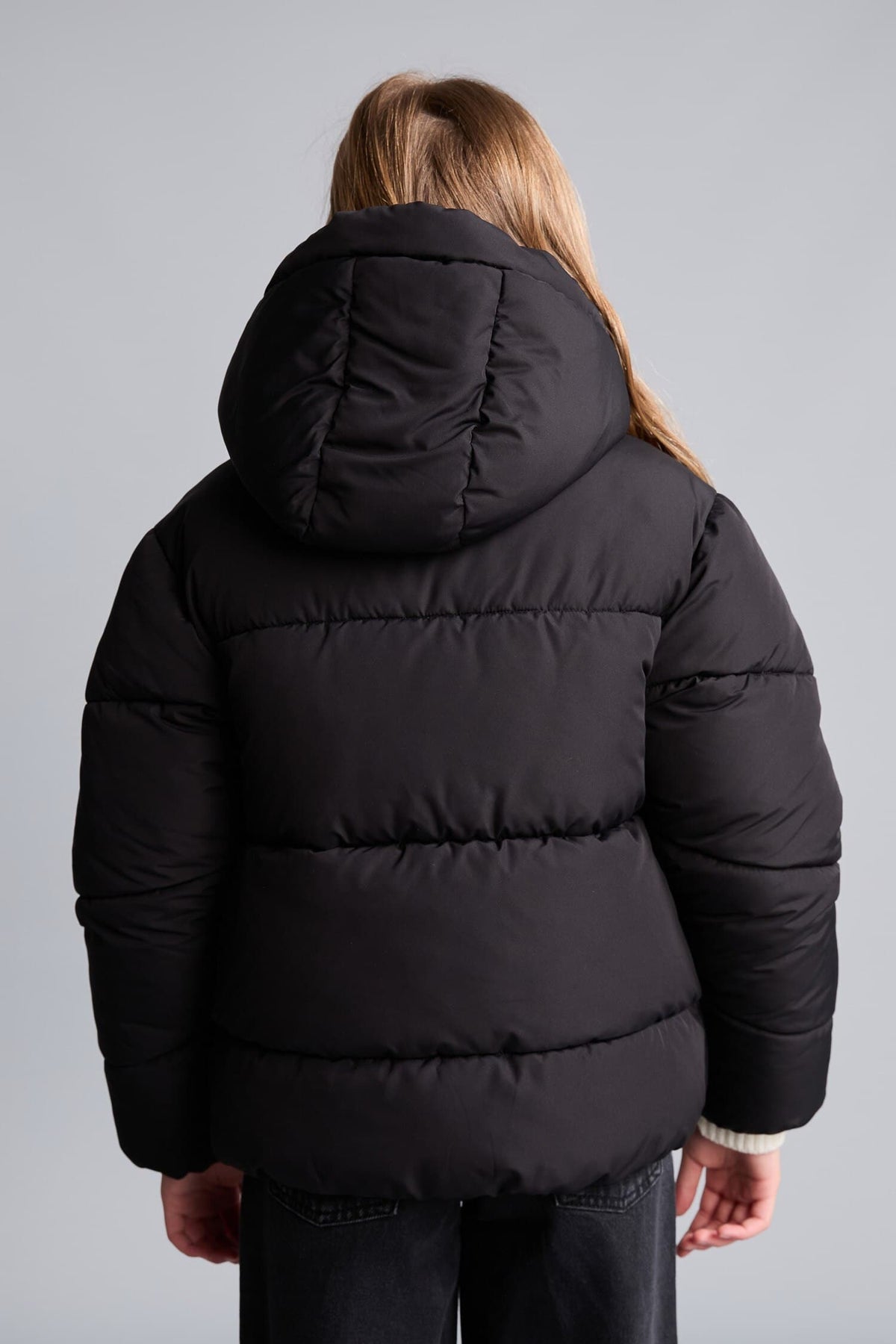 Girls Water-Repellent Hooded Zippered Puffer Coat