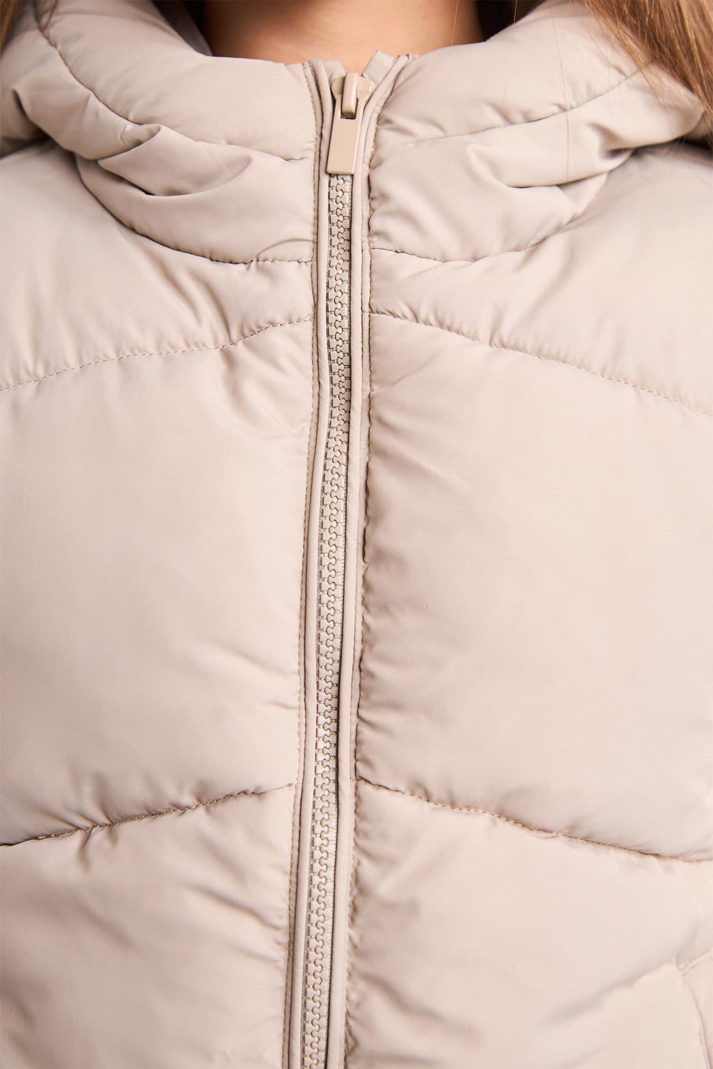 Girls Water-Repellent Hooded Zippered Puffer Coat
