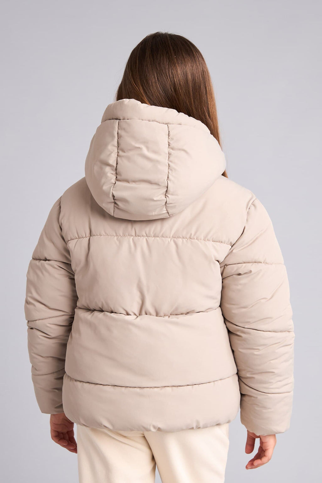 Girls Water-Repellent Hooded Zippered Puffer Coat
