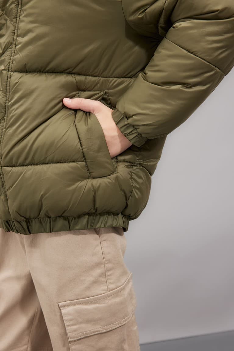 Boys Waterproof Hooded Zippered Coat with Snaps and Pockets