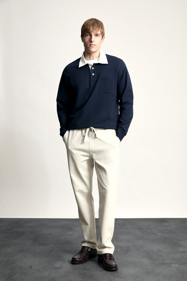 Pocketed Straight Leg Basic Jogger Pants