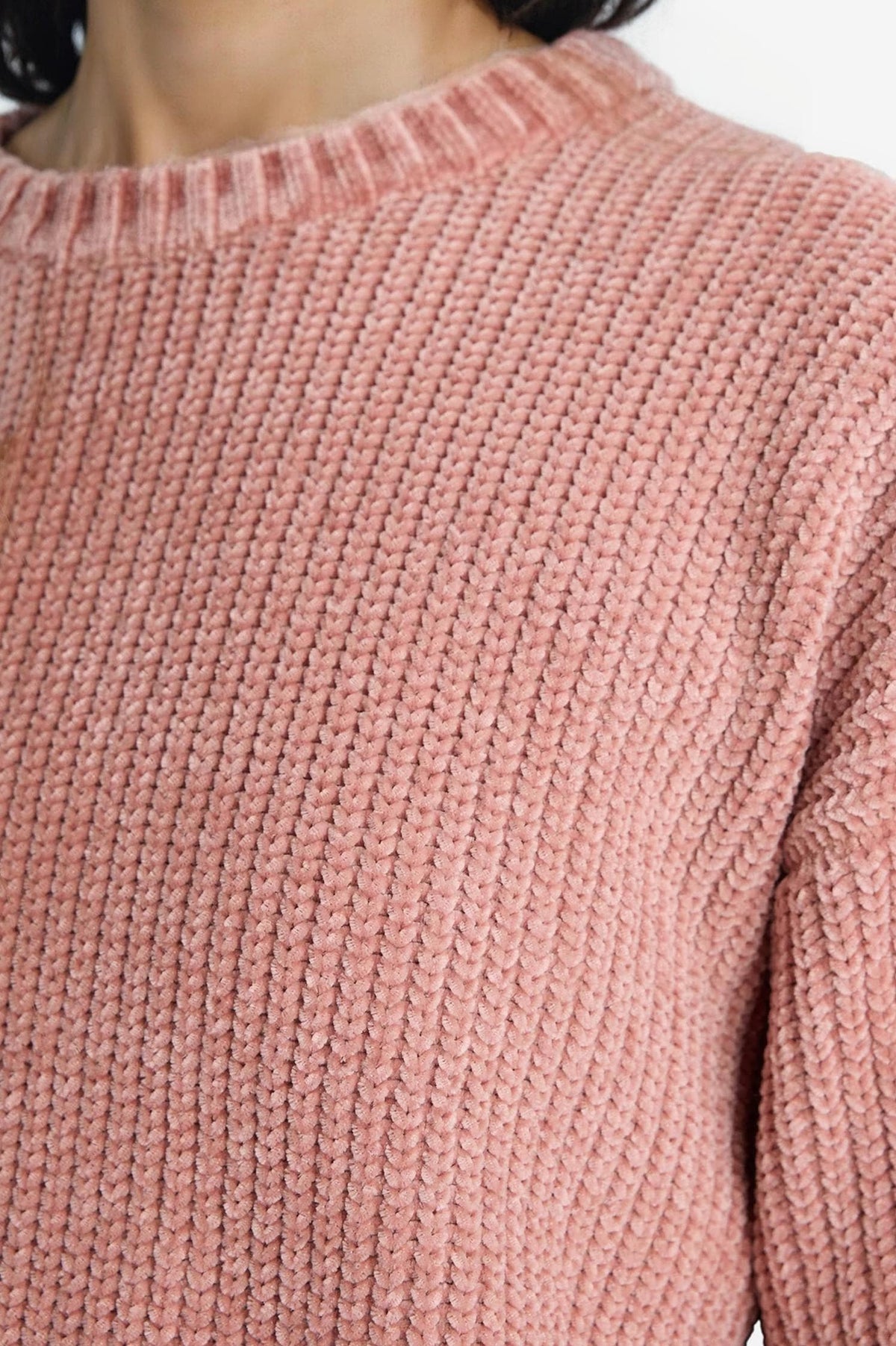 Regular Fit Crew Neck Chenille Sweater