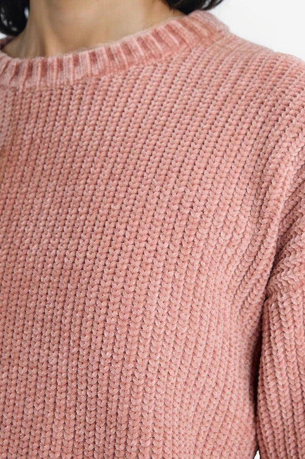 Regular Fit Crew Neck Chenille Sweater