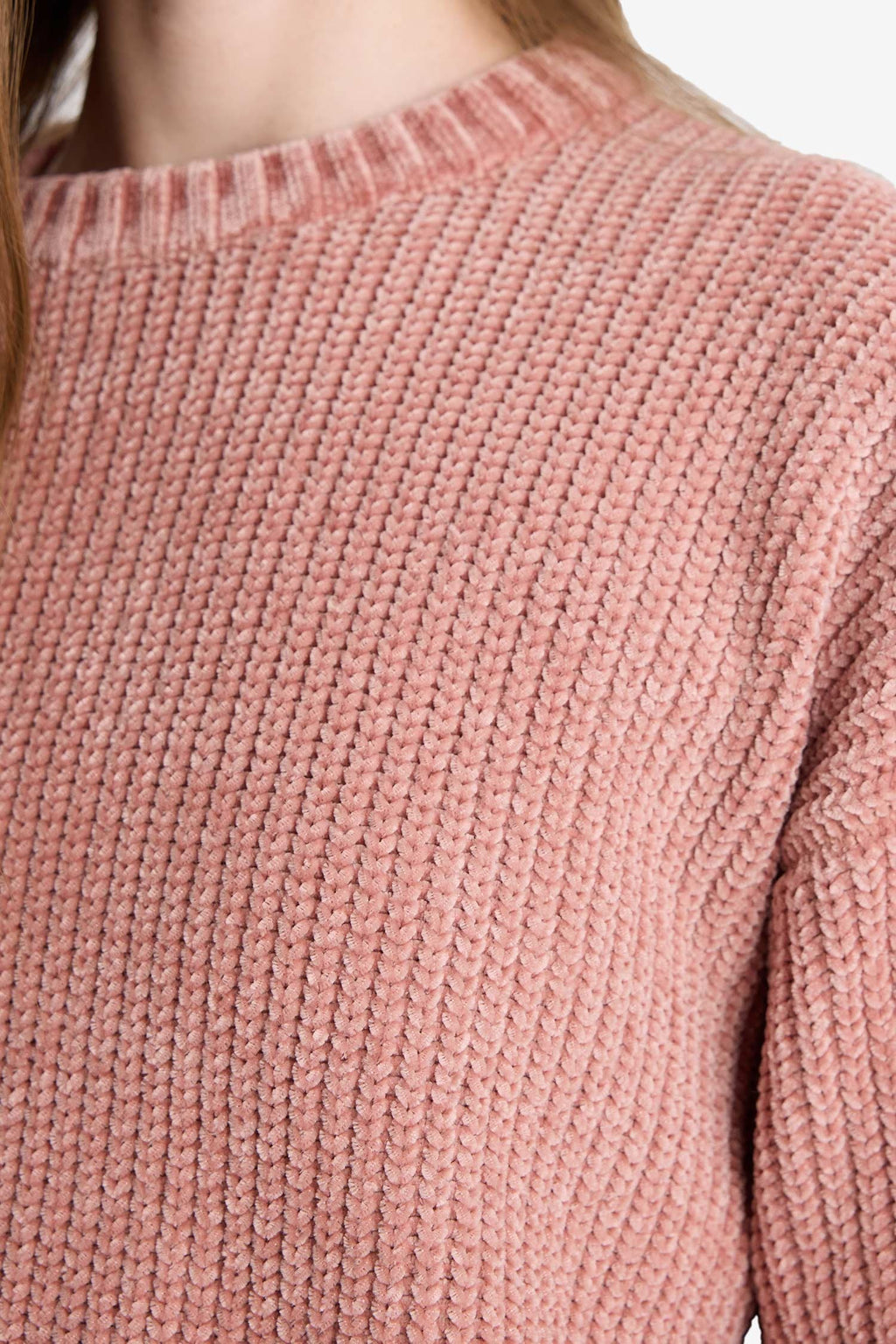 Regular Fit Crew Neck Chenille Sweater
