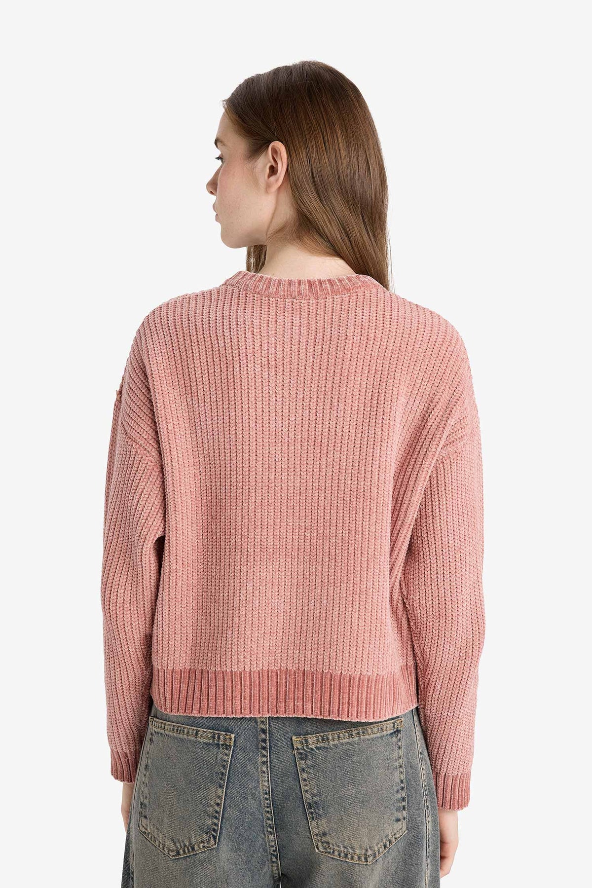 Regular Fit Crew Neck Chenille Sweater