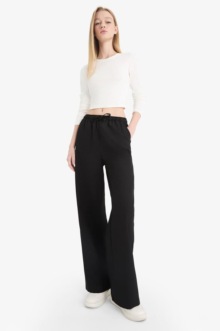 Wide Leg Regular Waist Trousers