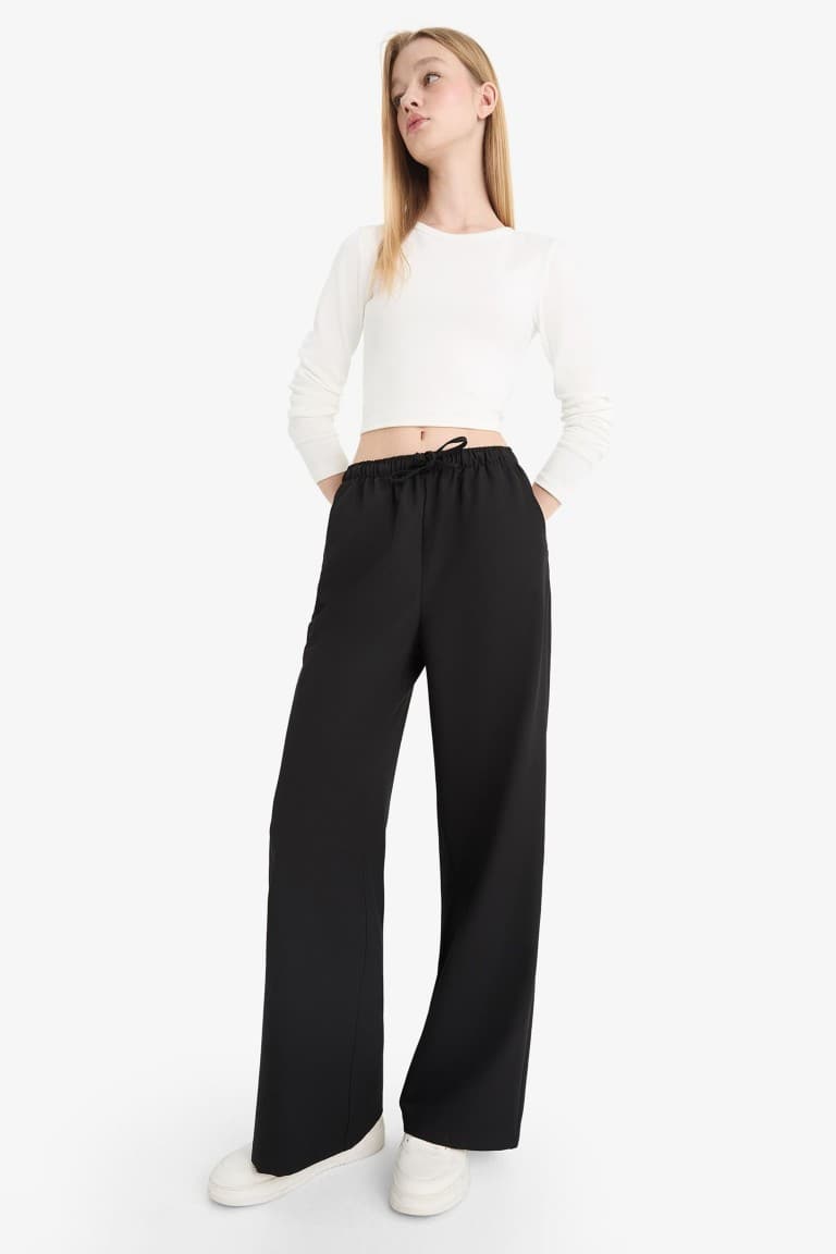 Wide Leg Regular Waist Trousers
