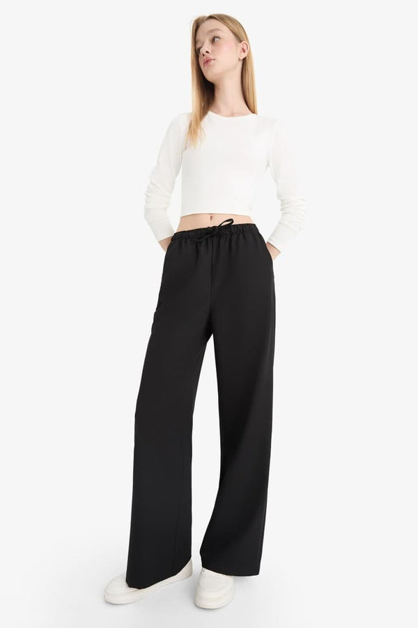 Wide Leg Regular Waist Trousers