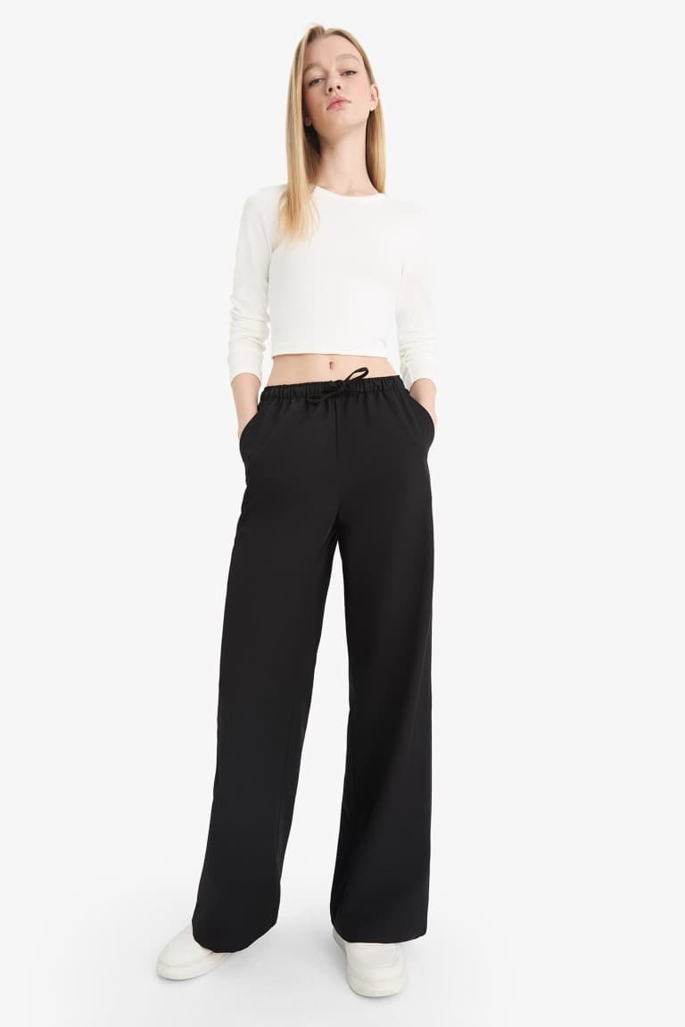 Wide Leg Regular Waist Trousers