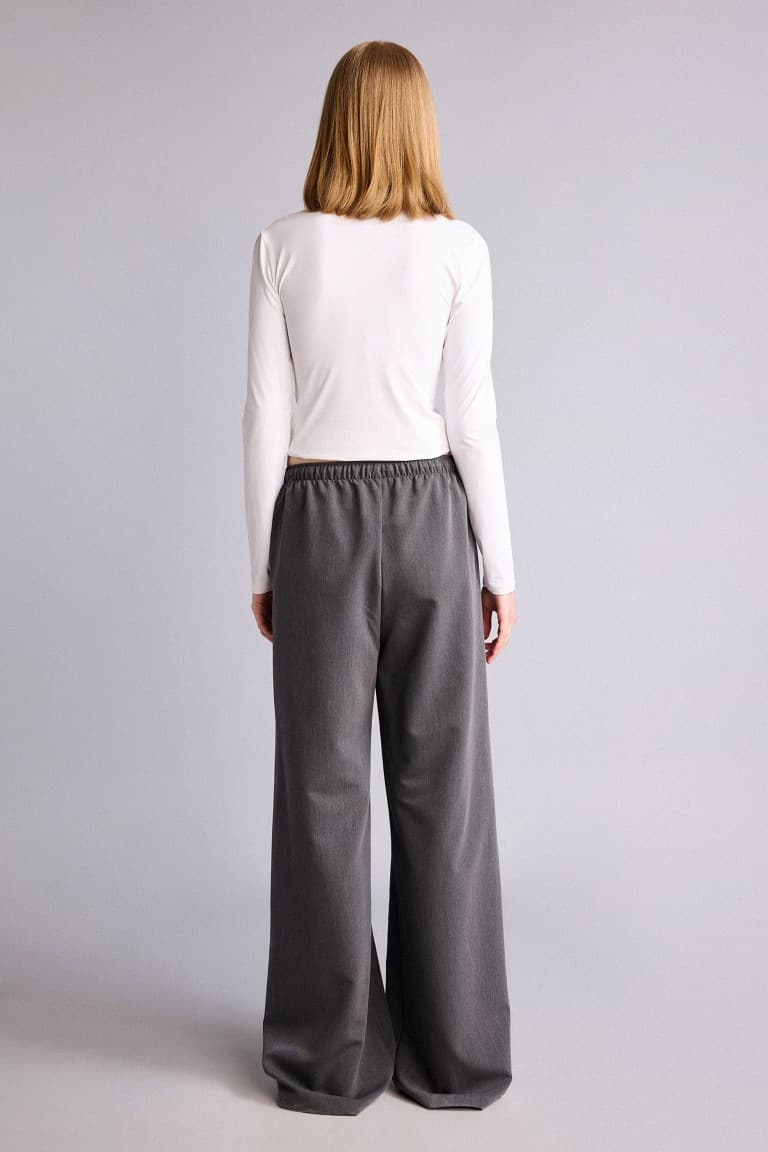 Wide Leg Regular Waist Trousers