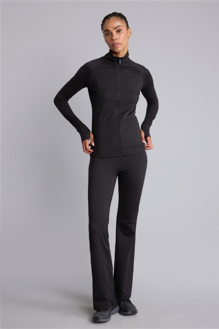 DeFactoFit Flare Fit Waist-hugging, Non-revealing, High Waist, Flare Leg, Standard Length Sportsman's Tracksuit Bottoms