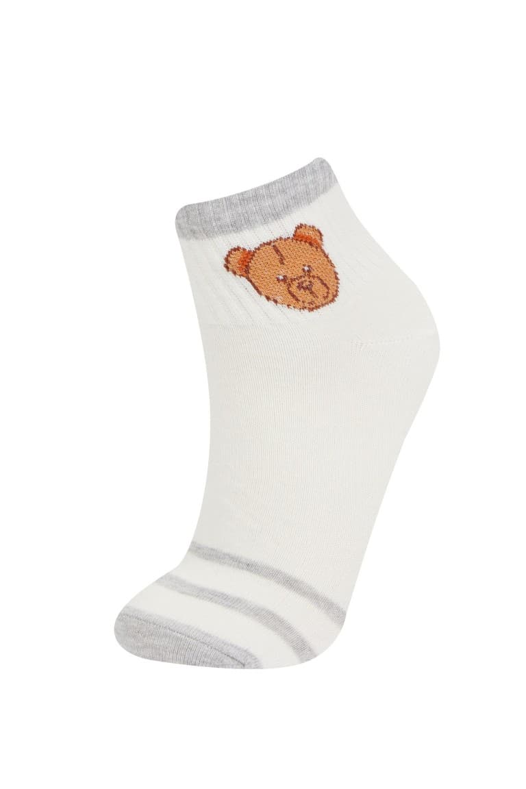 Women Teddy Bear 3-Pack Cotton Booties Socks