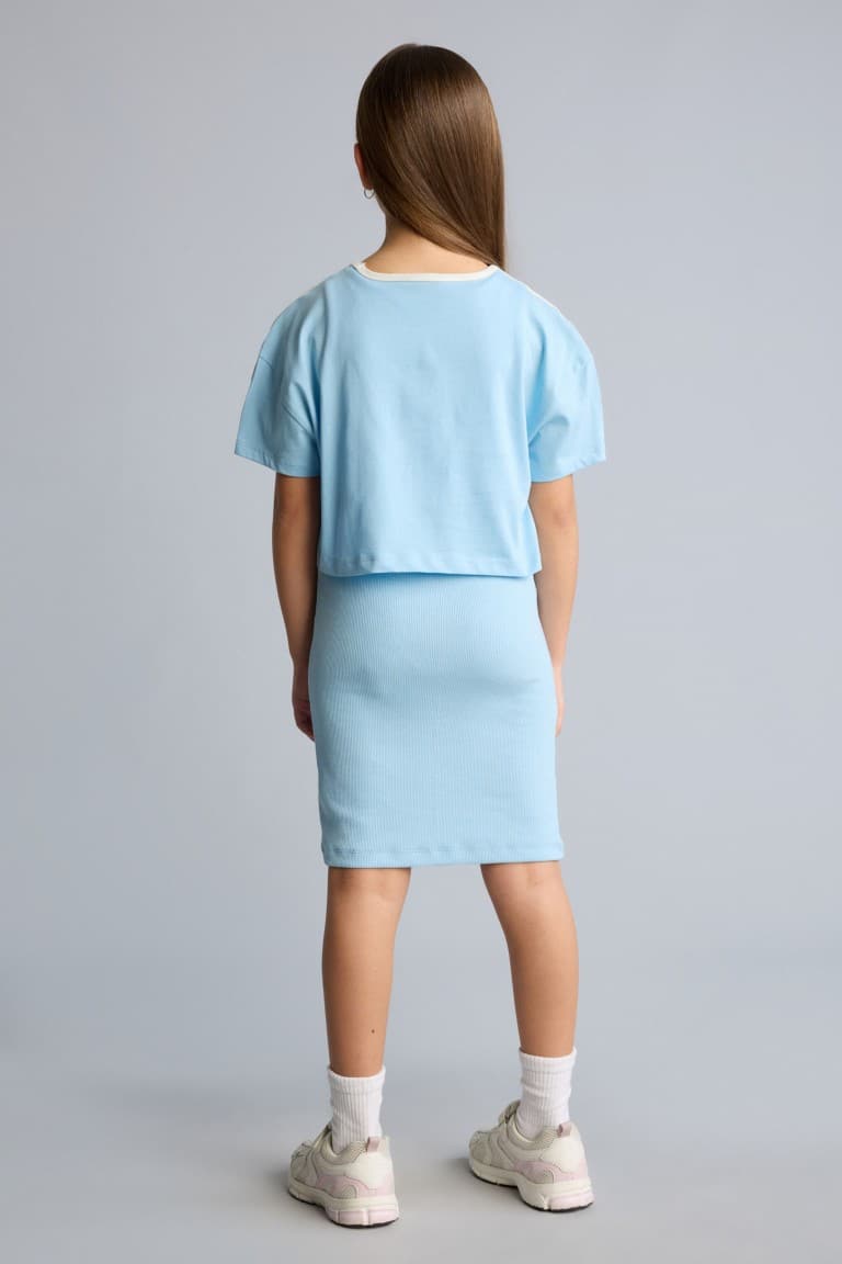 Girl Corduroy Camisole Dress T-Shirt 2 Piece Set