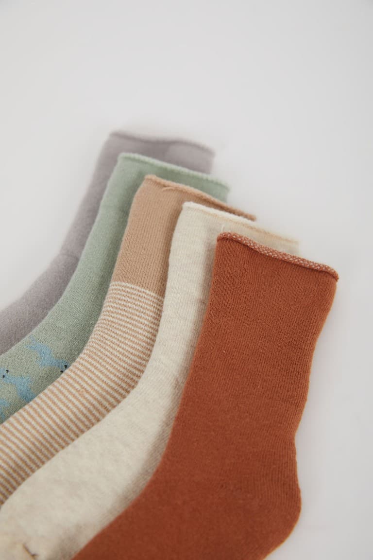 Non-Slip Sole 5-Pack Cotton Terry Socks Baby Boy