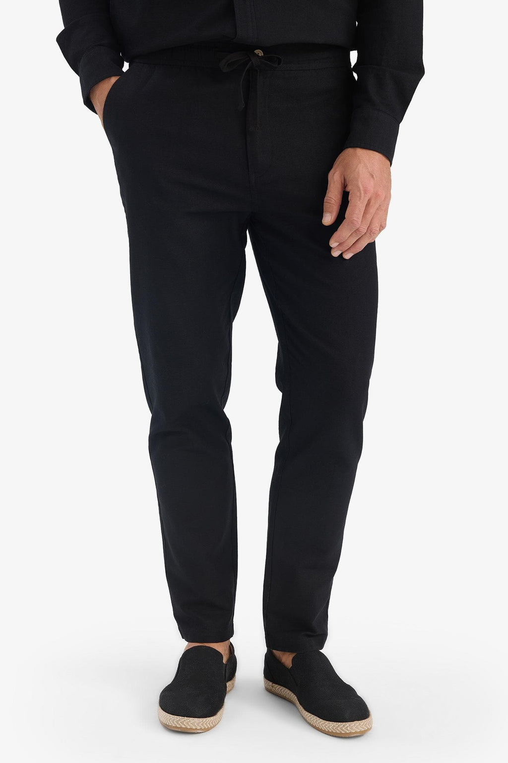 100% Cotton Summer Waisty Strap-on Jogger Pants Slim Fit Fit Fit Fit Fit With Flat Leg Pocket