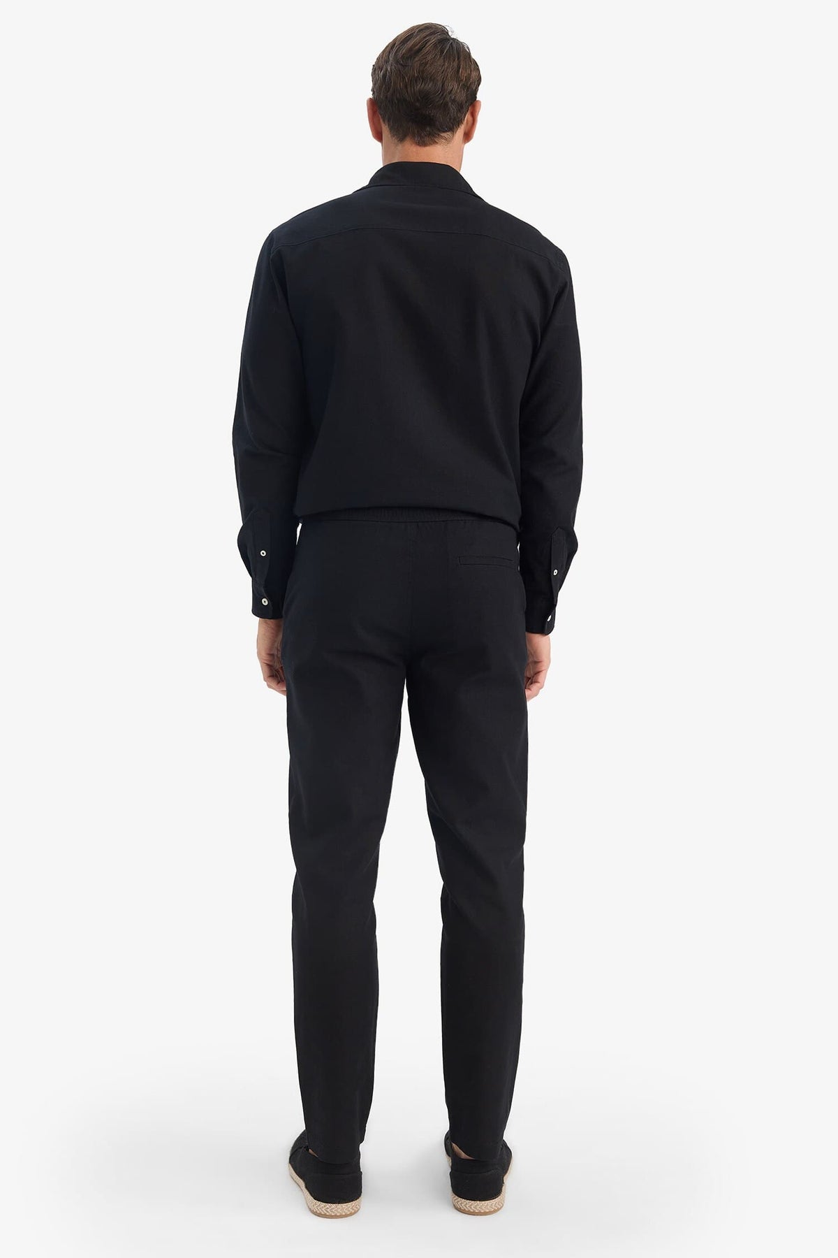 100% Cotton Summer Waisty Strap-on Jogger Pants Slim Fit Fit Fit Fit Fit With Flat Leg Pocket