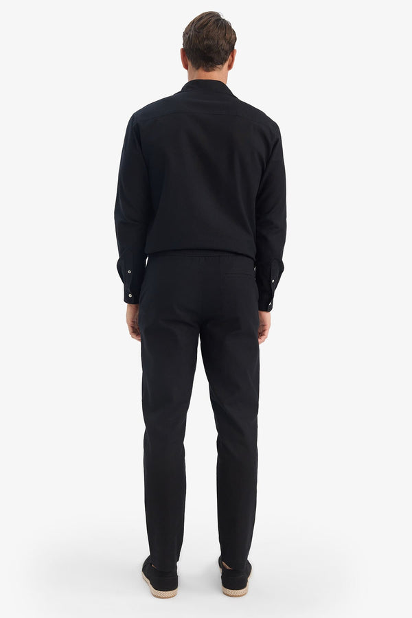 100% Cotton Summer Waisty Strap-on Jogger Pants Slim Fit Fit Fit Fit Fit With Flat Leg Pocket