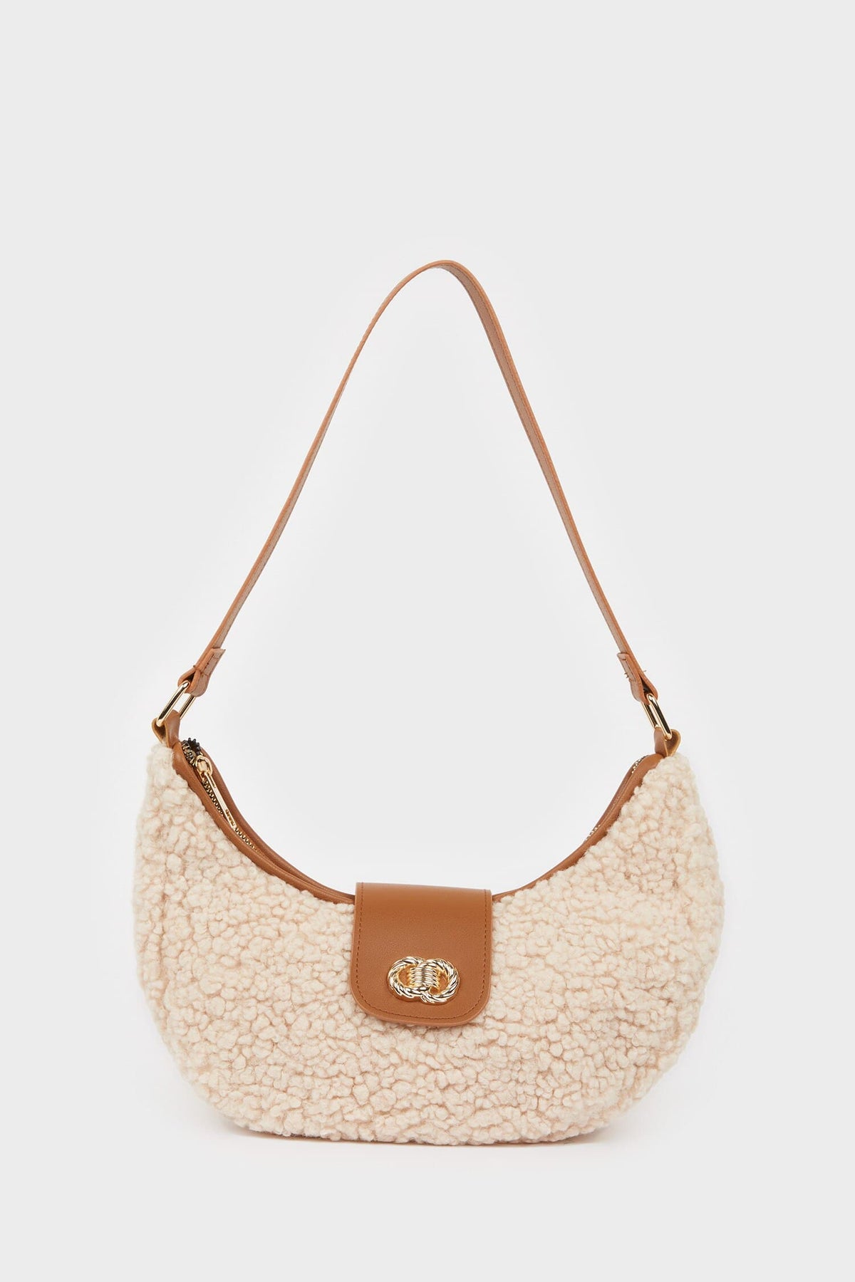 Women Faux Leather Plush Shoulder Bag