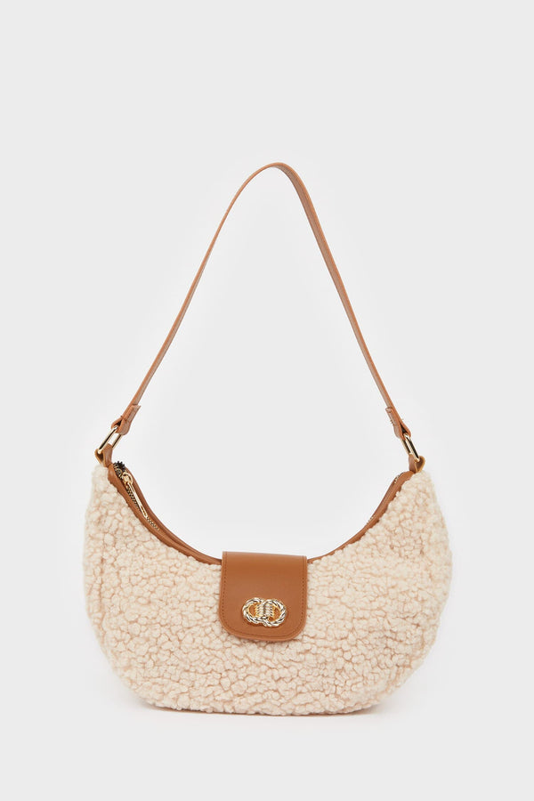 Women Faux Leather Plush Shoulder Bag