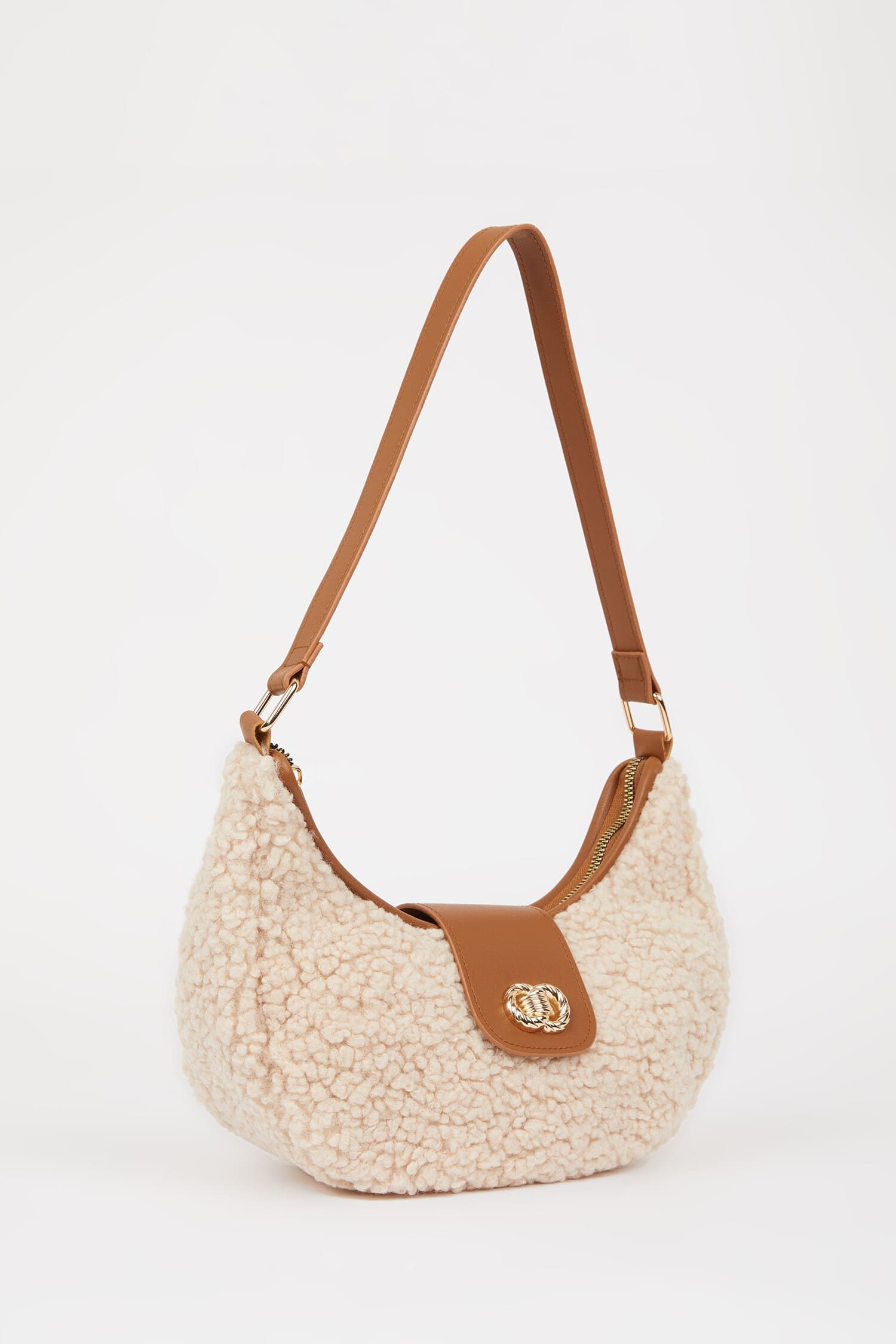 Women Faux Leather Plush Shoulder Bag Secondary image