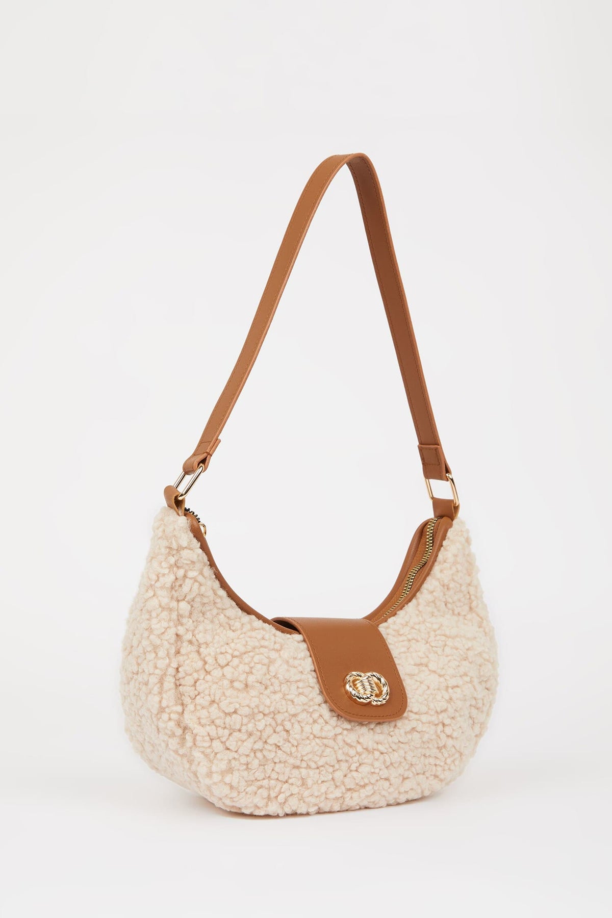 Women Faux Leather Plush Shoulder Bag