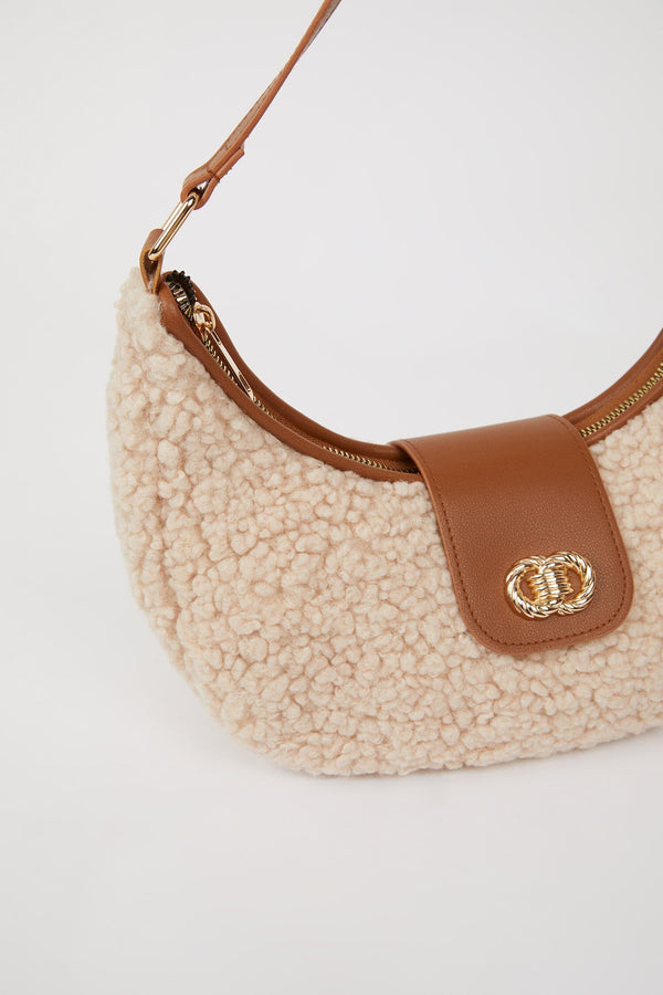 Women Faux Leather Plush Shoulder Bag