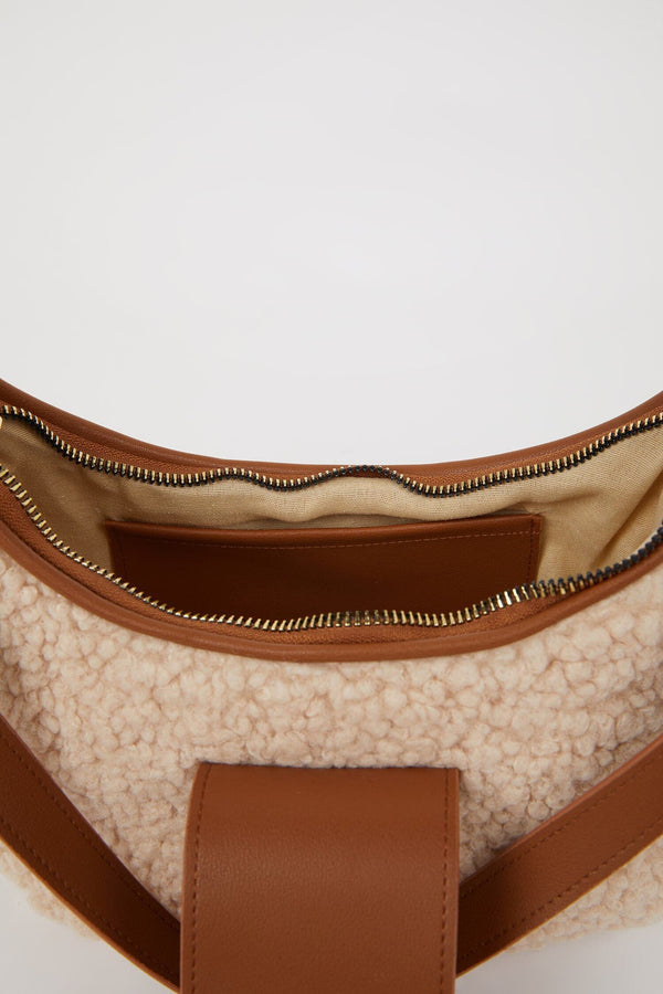 Women Faux Leather Plush Shoulder Bag