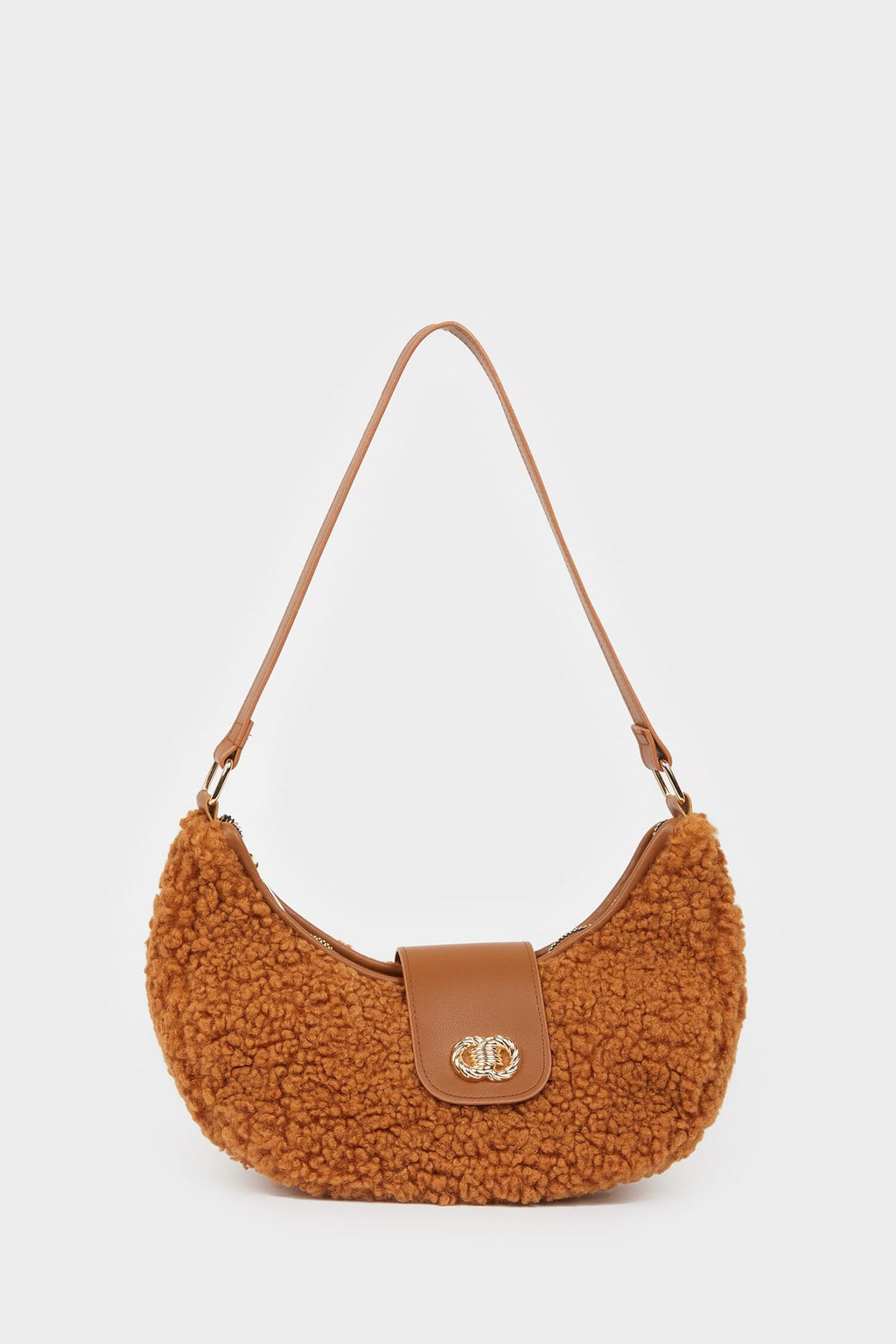 Women Faux Leather Plush Shoulder Bag