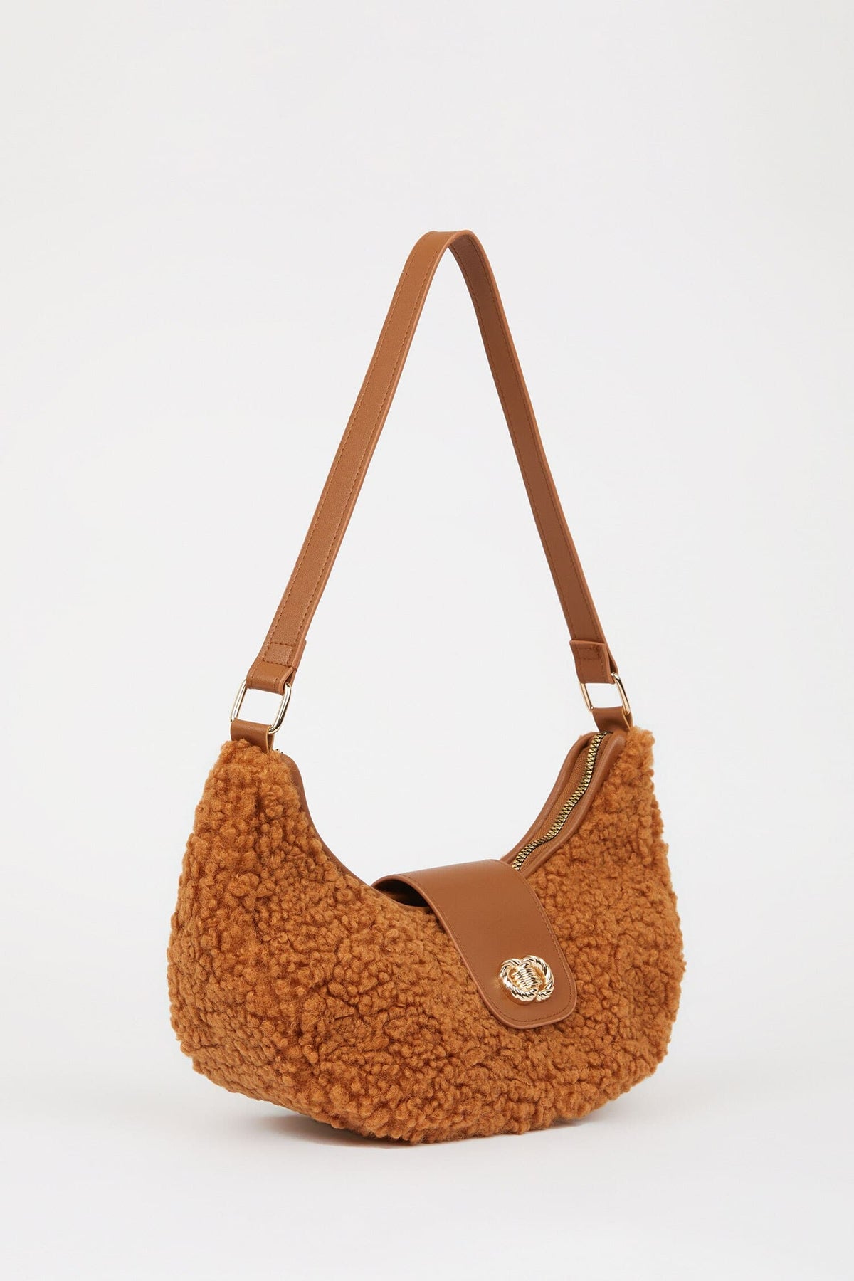 Women Faux Leather Plush Shoulder Bag