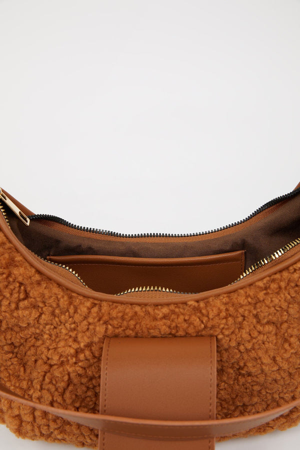 Women Faux Leather Plush Shoulder Bag