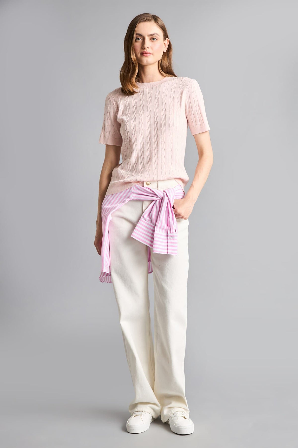 Regular Fit Crew Neck Short Sleeve Knitwear Sweater