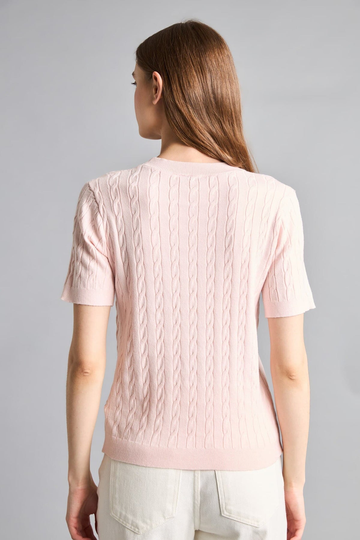 Regular Fit Crew Neck Short Sleeve Knitwear Sweater