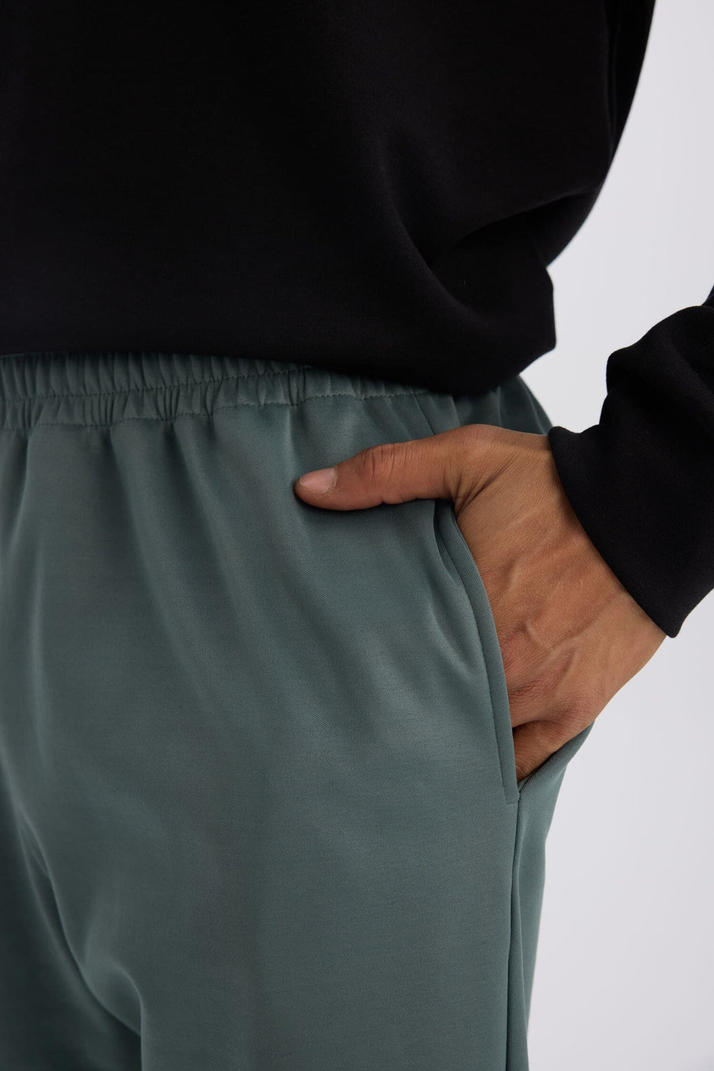 Standard Fit Sports Jogger Sweatpants Pocket Elastic Waist Leg